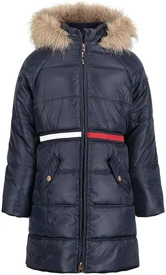 Tommy Hilfiger Girls Fur-Lined Puffer Jacket- size 7