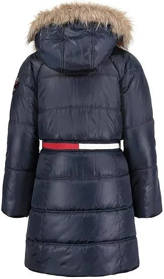 Tommy Hilfiger Girls Fur-Lined Puffer Jacket- size 7